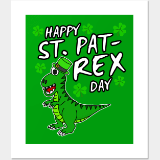 Happy St. Pat-Rex Day Dinosaur St. Patrick's Day 2022 Posters and Art